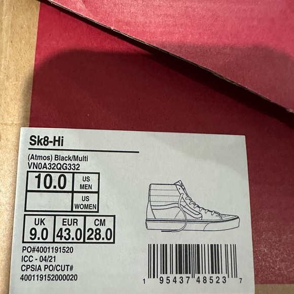 Vans x Atmos Sk8 Hi Men’s Size 10 - Picture 3 of 14